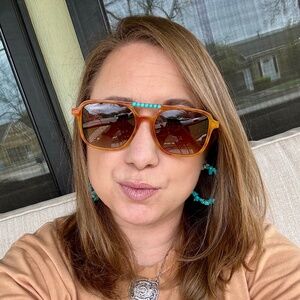 Turquoise studded sunglasses